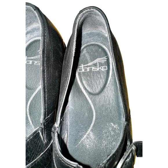 Dansko Chunky Clog Women's Size 36 US 5.5-6 Black Leather Buckle Comfort Shoe - Picture 6 of 8